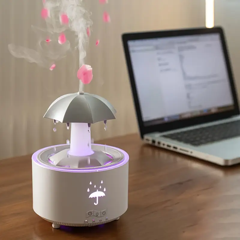 ☔☔Colorful Raindrop Rotating Aroma Diffuser and Humidifier (Raindrop Simulation)