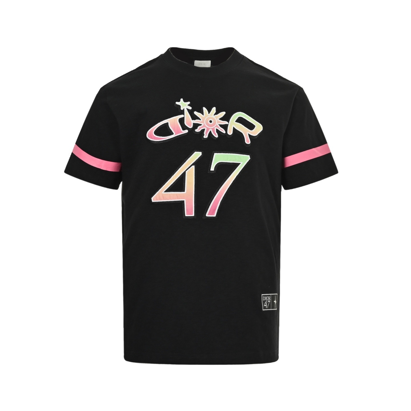 Dior 25Fw 47 gradient letter patch embroidered short sleeves
