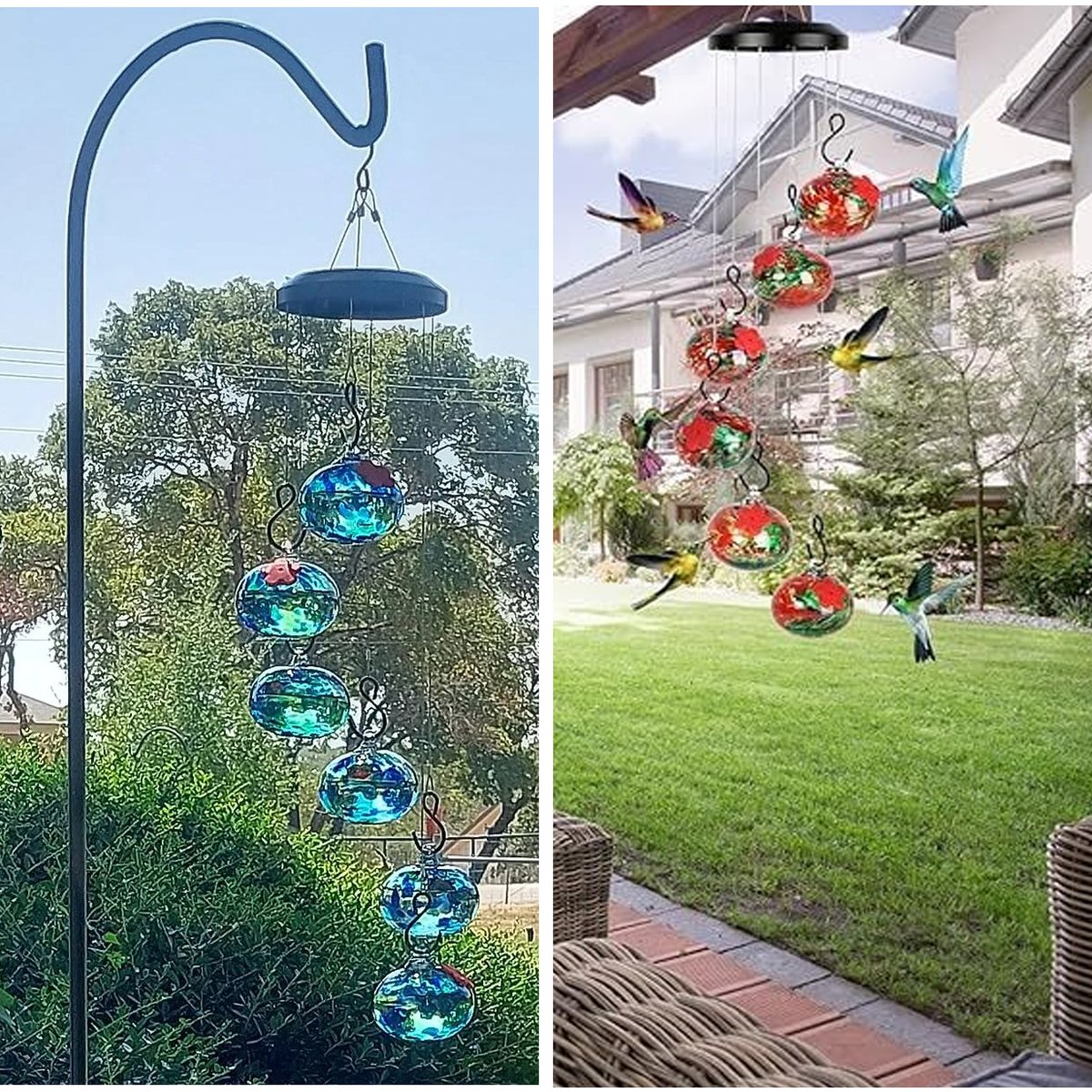 2024 New Charming Wind Chimes Hummingbird feeders Garden Decor