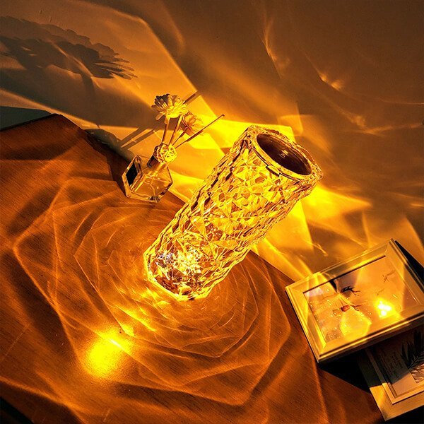 Crystal Desk Lamp Rose Lamp with Touch