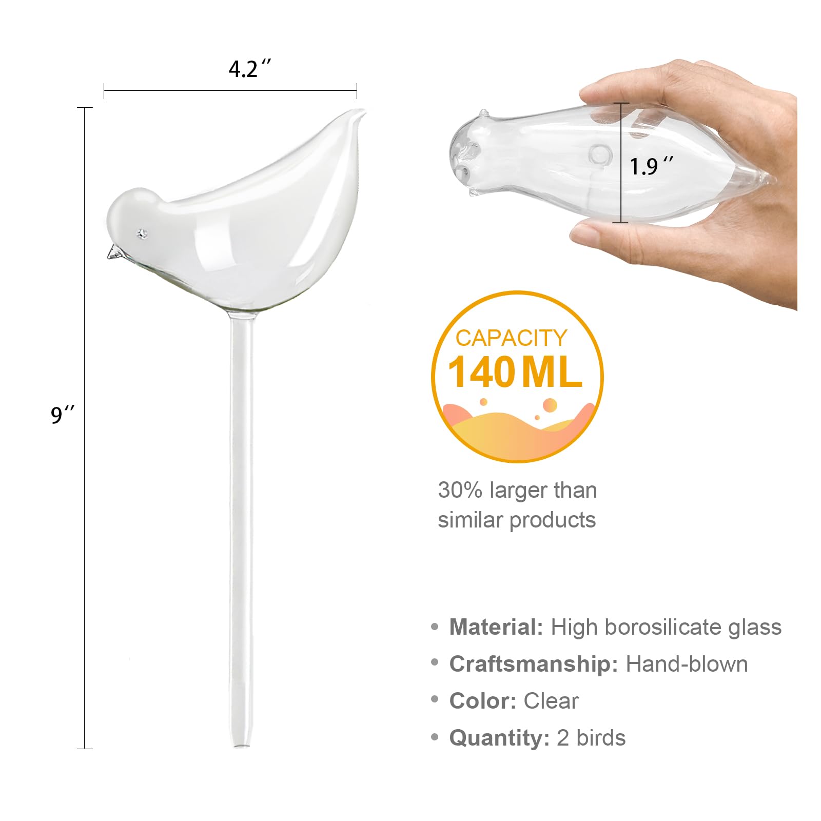 🔥Mother's Day Sale - 50% OFF🔥Plant Watering Globes Self Watering Planter Insert Spikes Drip Devices