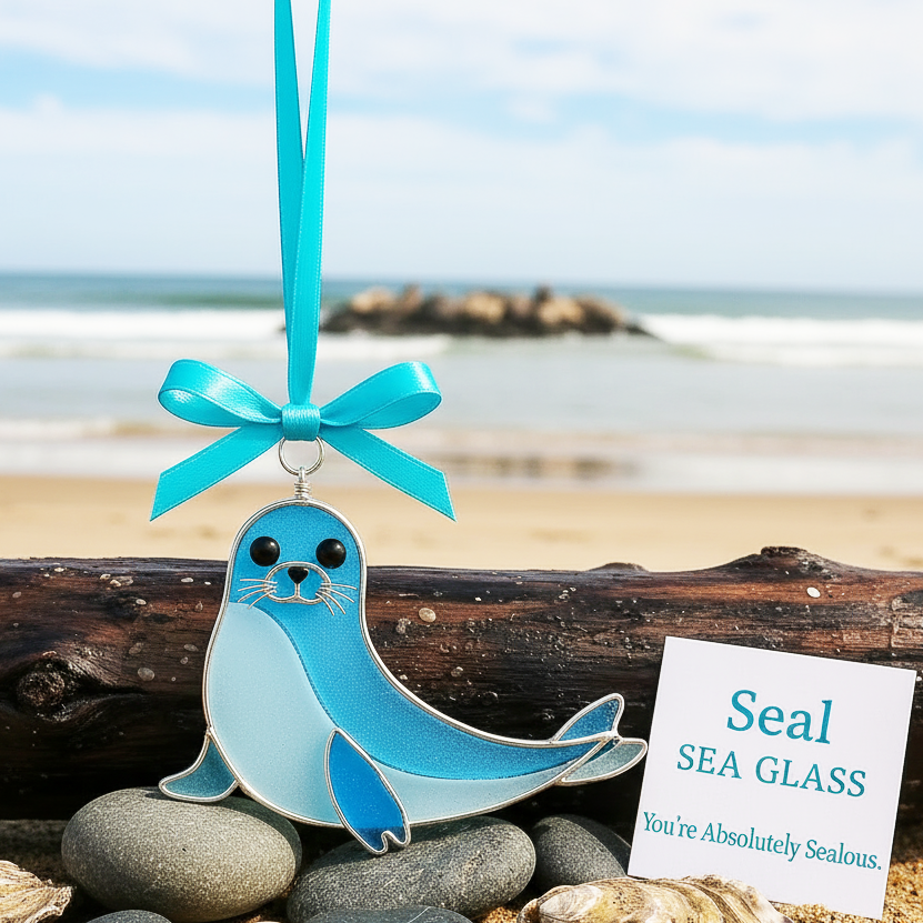 Handcrafted ocean wonder sea glass ornaments