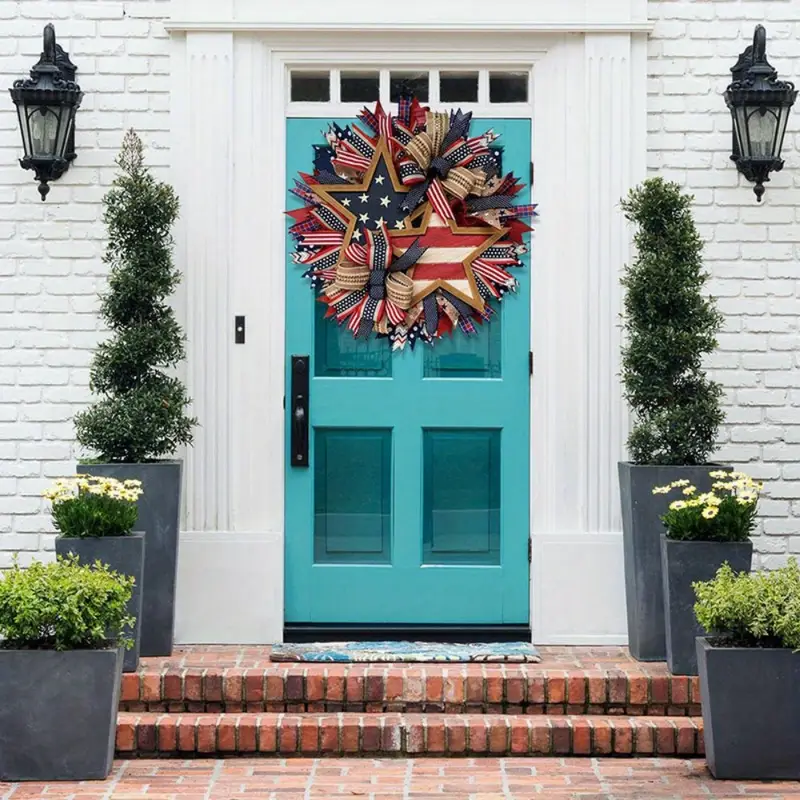 🔥[SAVE 50% OFF]--50CM/20 Inch Handmade American Patriotic Star Wreath -BUY 2 FREE SHIPPING