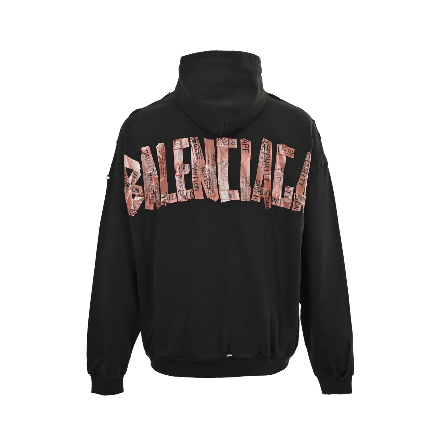Balenciaga 25Fw red masking tape zip-up hooded jacket