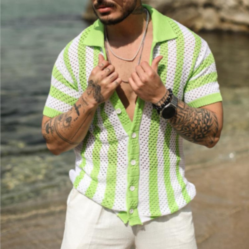Men's Knitted Button-up