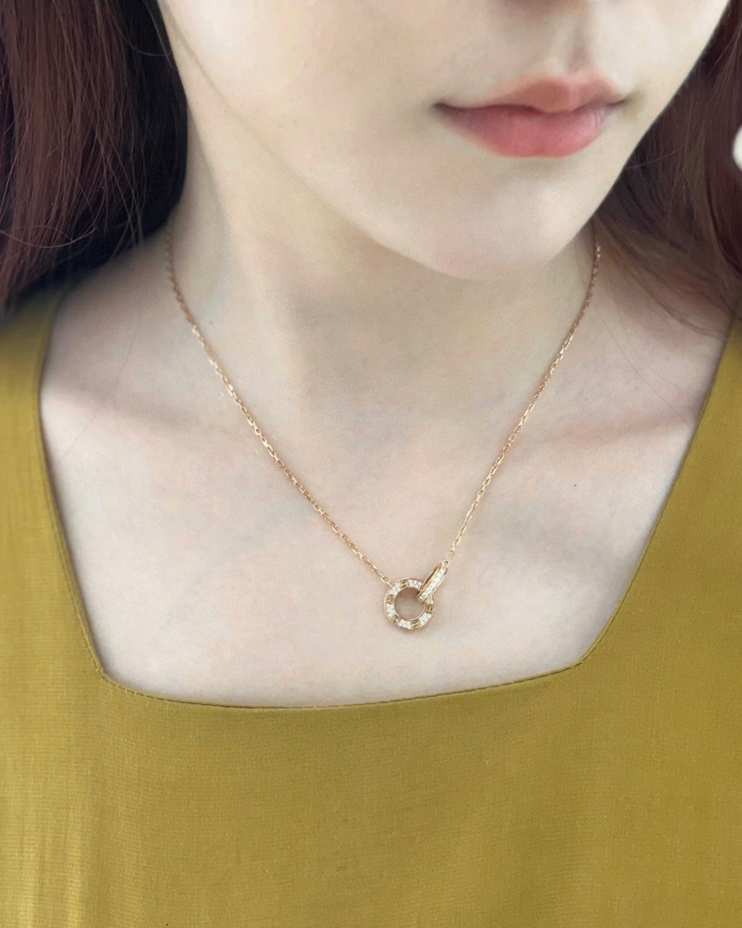 Cartier Diamond Double Ring Necklace