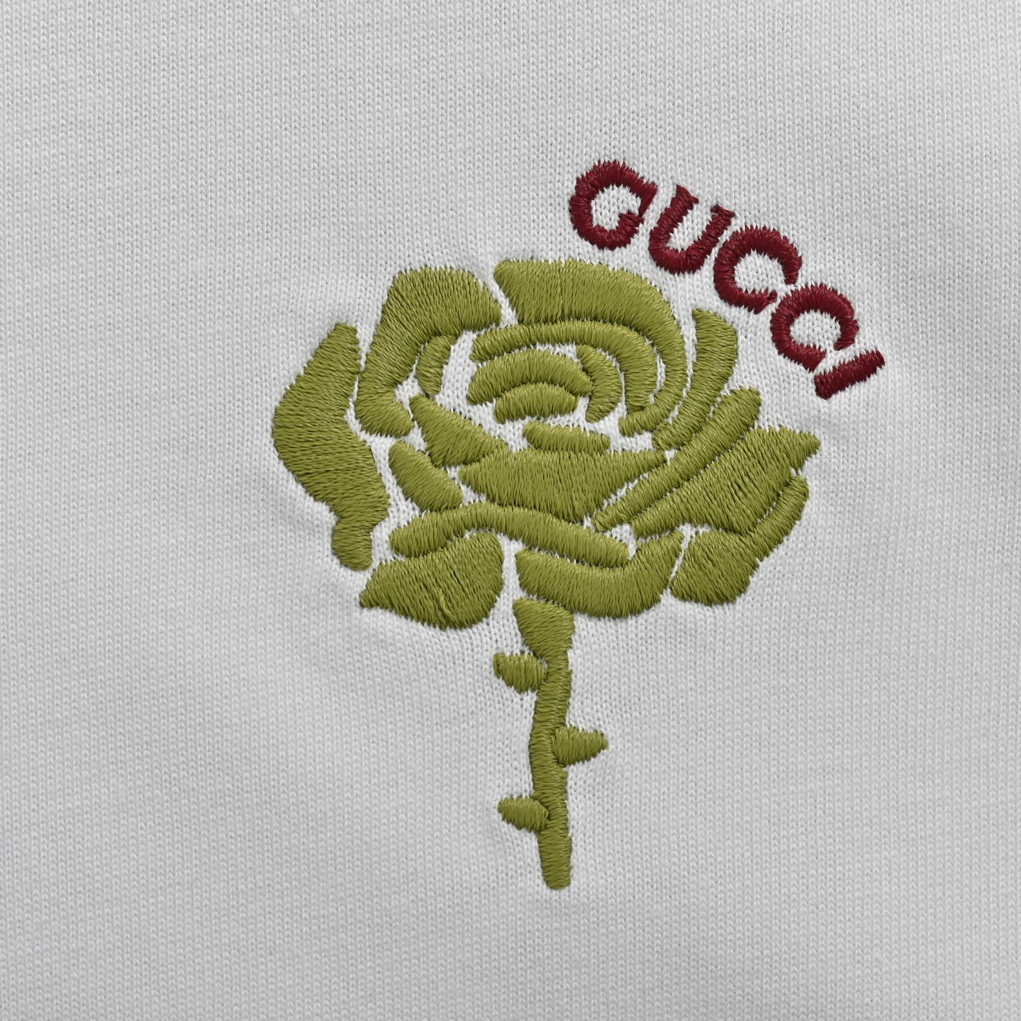 Gucci 25ss chest rose embroidered short sleeve