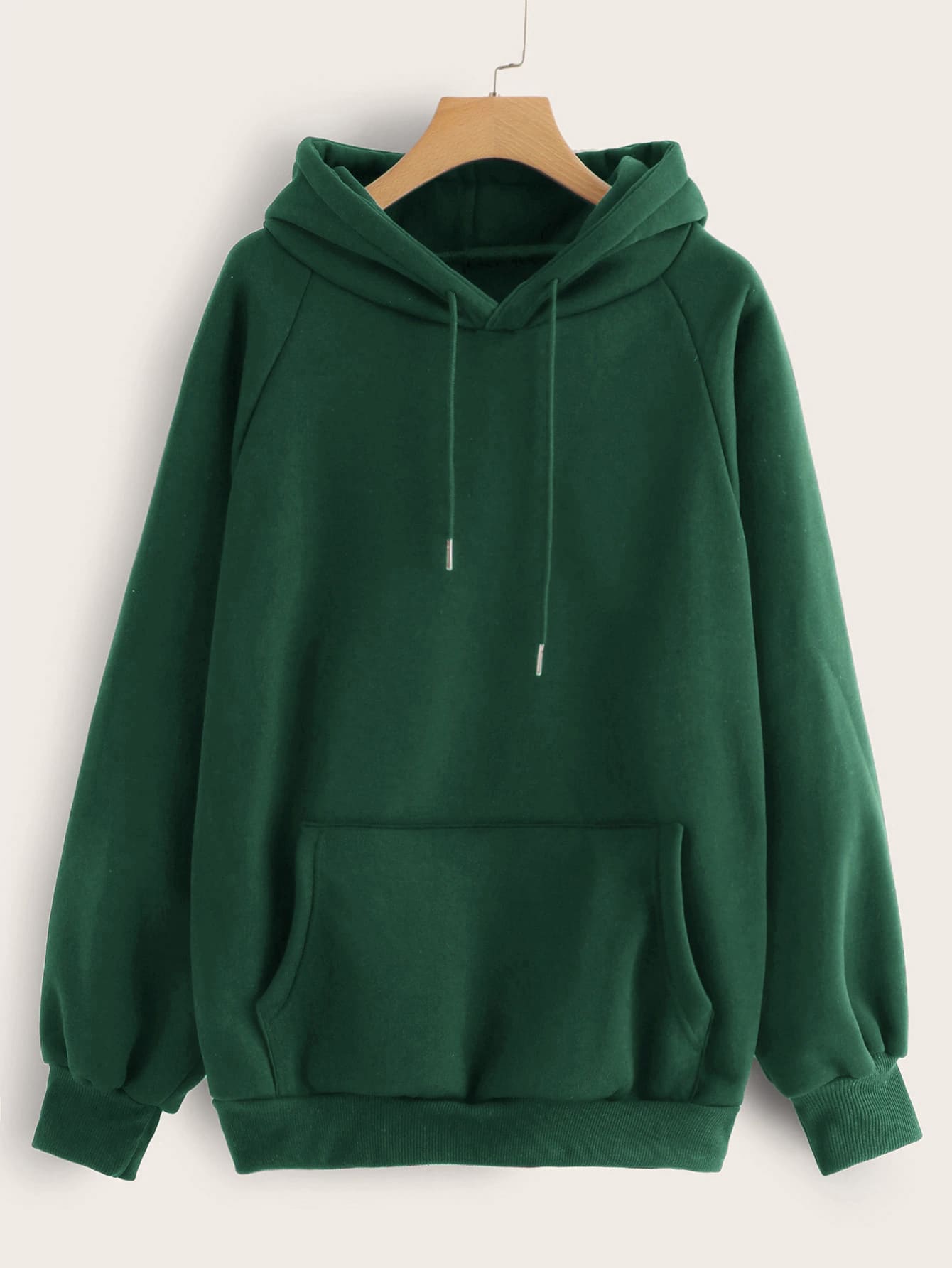 Drawstring Detail Solid Hoodie