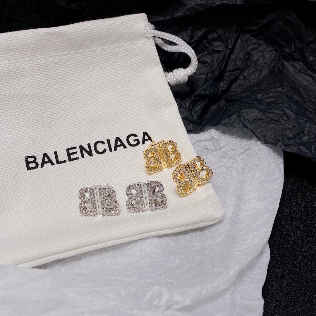 Balenciaga BB diamond earrings