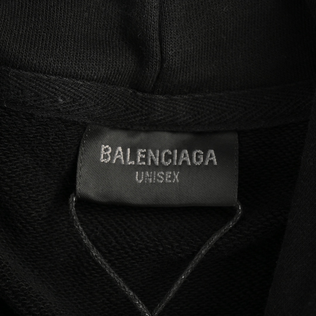 Balenciaga 24Fw Tokyo Tower damaged washed distressed hooded sweatshirt
