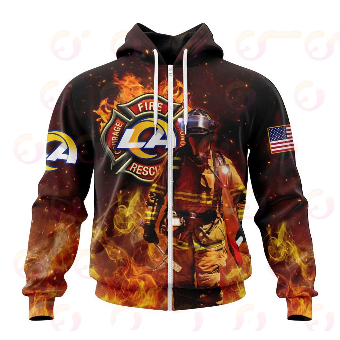 LOS ANGELES RAMS HONOR FIREFIGHTERS – FIRST RESPONDERS 3D HOODIE