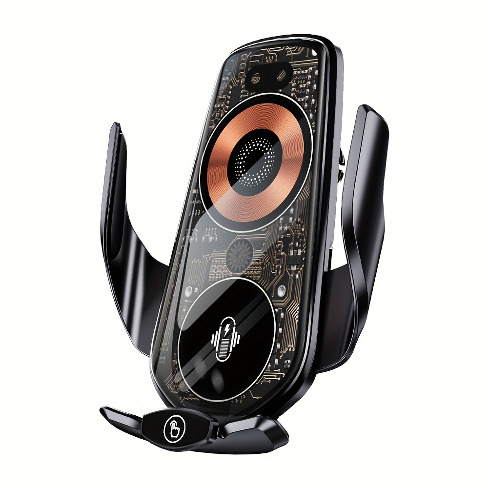 Q7 Infrared Sensor Car Wireless Charger Magnetic Suction Vehicle-mounted Charger Mobile Phone Automatic Clamping Fast Charging Phone Holder 360 Degree Bracket 15W AirVent Wireless Fast Charger Travel Comfortable For Iphone Samsung 4.7-7in Smartphones
