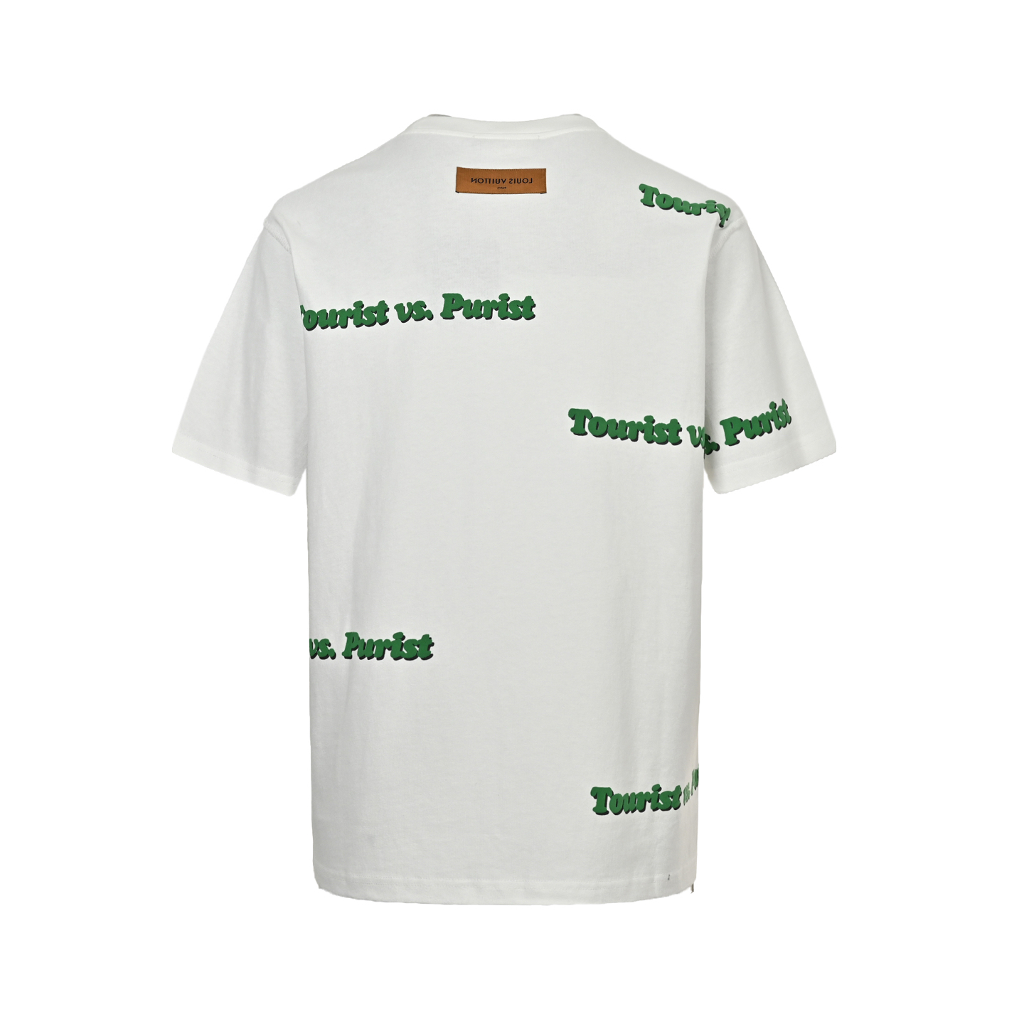 Louis Vuitton Green Foam Lettering Round Neck Short Sleeve