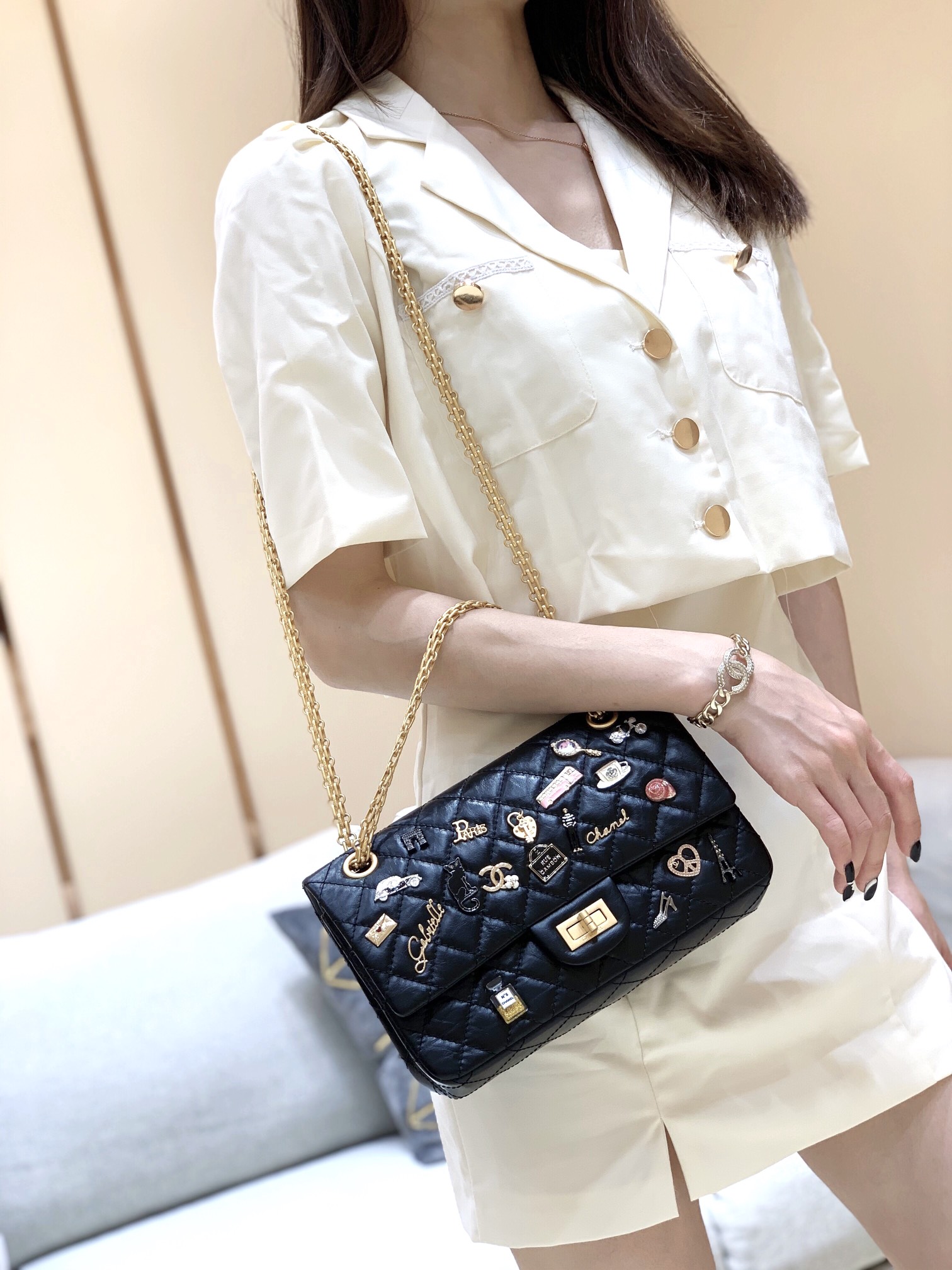 Chanel 2.55 reissue badge commemorative edition handbag