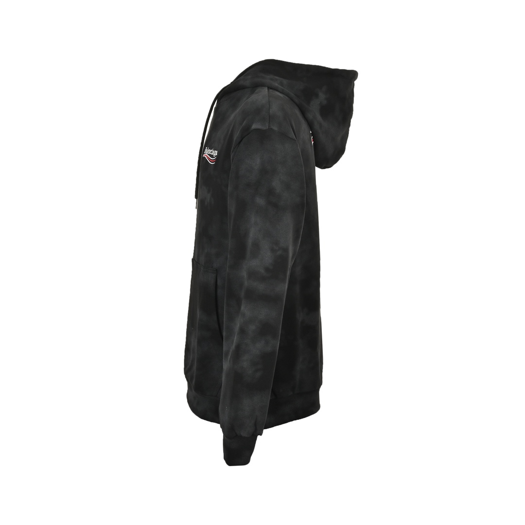 Balenciaga 24Fw cola embroidered mud-dyed distressed hooded sweatshirt