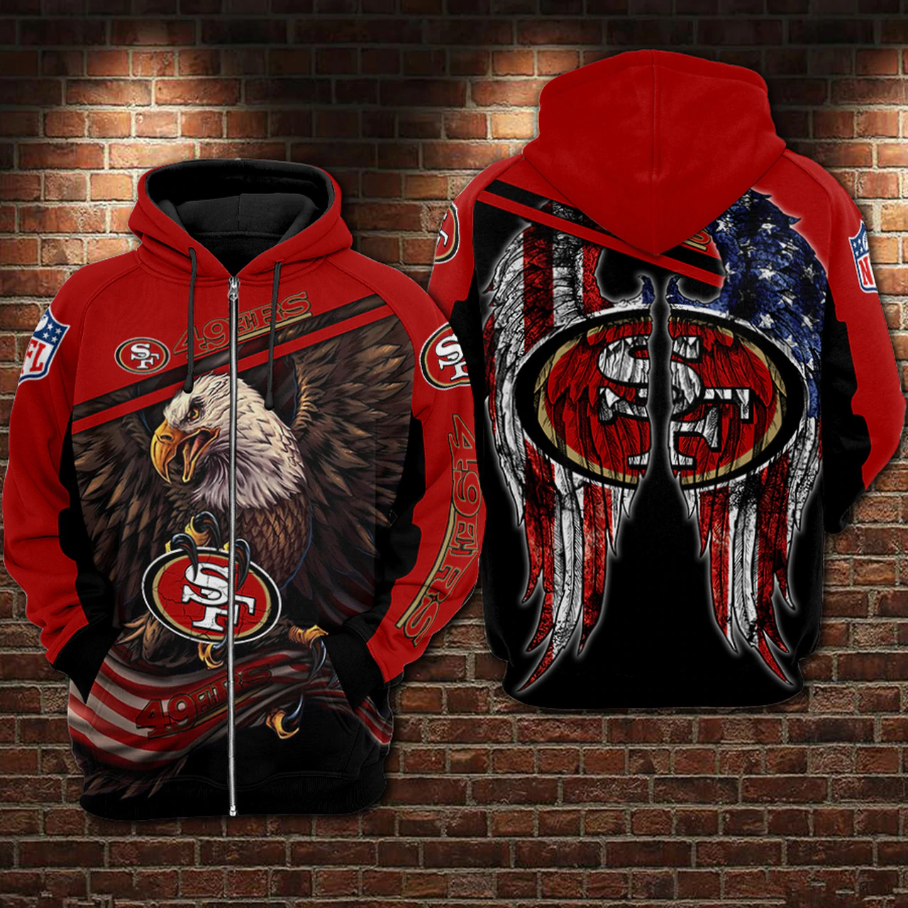 SAN FRANCISCO 49ERS 3D HOODIE SSFF49012