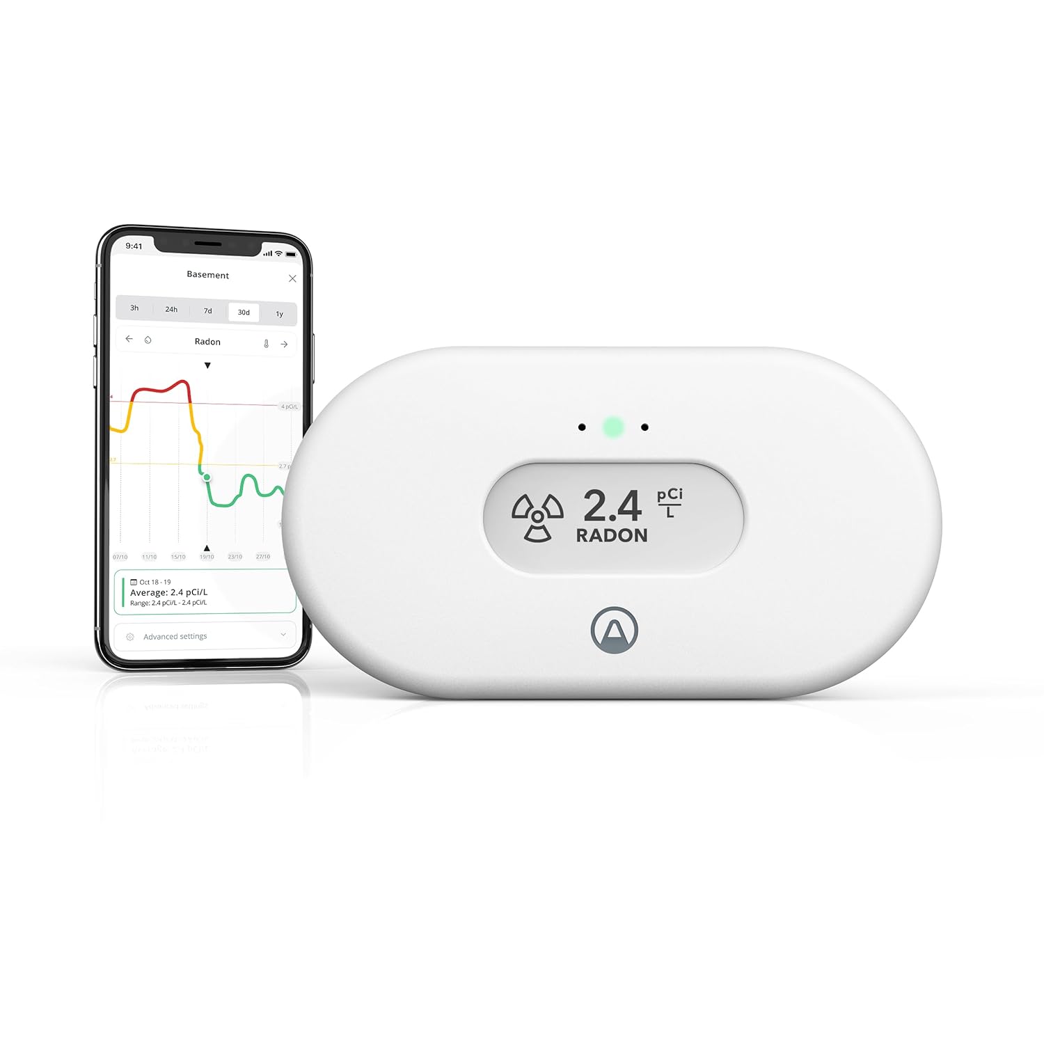 Airthings View Radon - Radon Monitor with Humidity & Temperature Detector