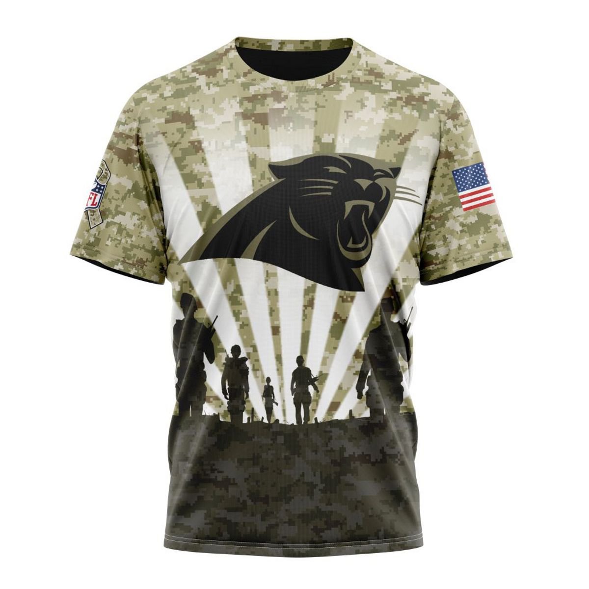 CAROLINA PANTHERS 3D HOODIE HONOR VETERANS