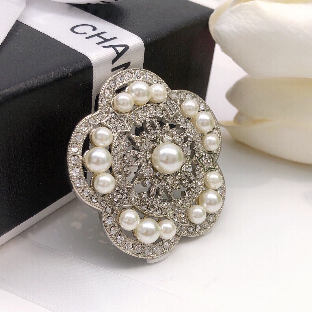 Chanel Camellia Pearl Brooch