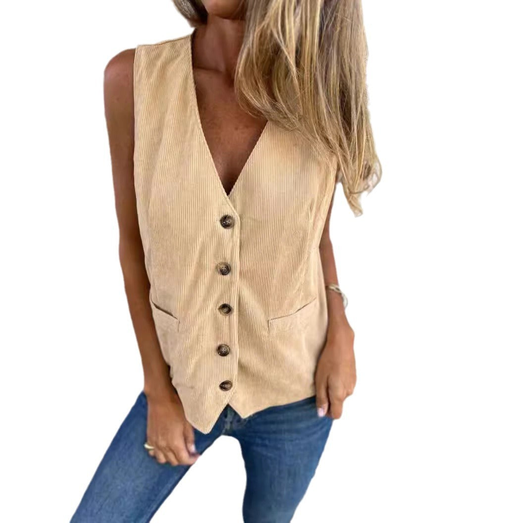 Solid Color Sleeveless Casual Vest Top