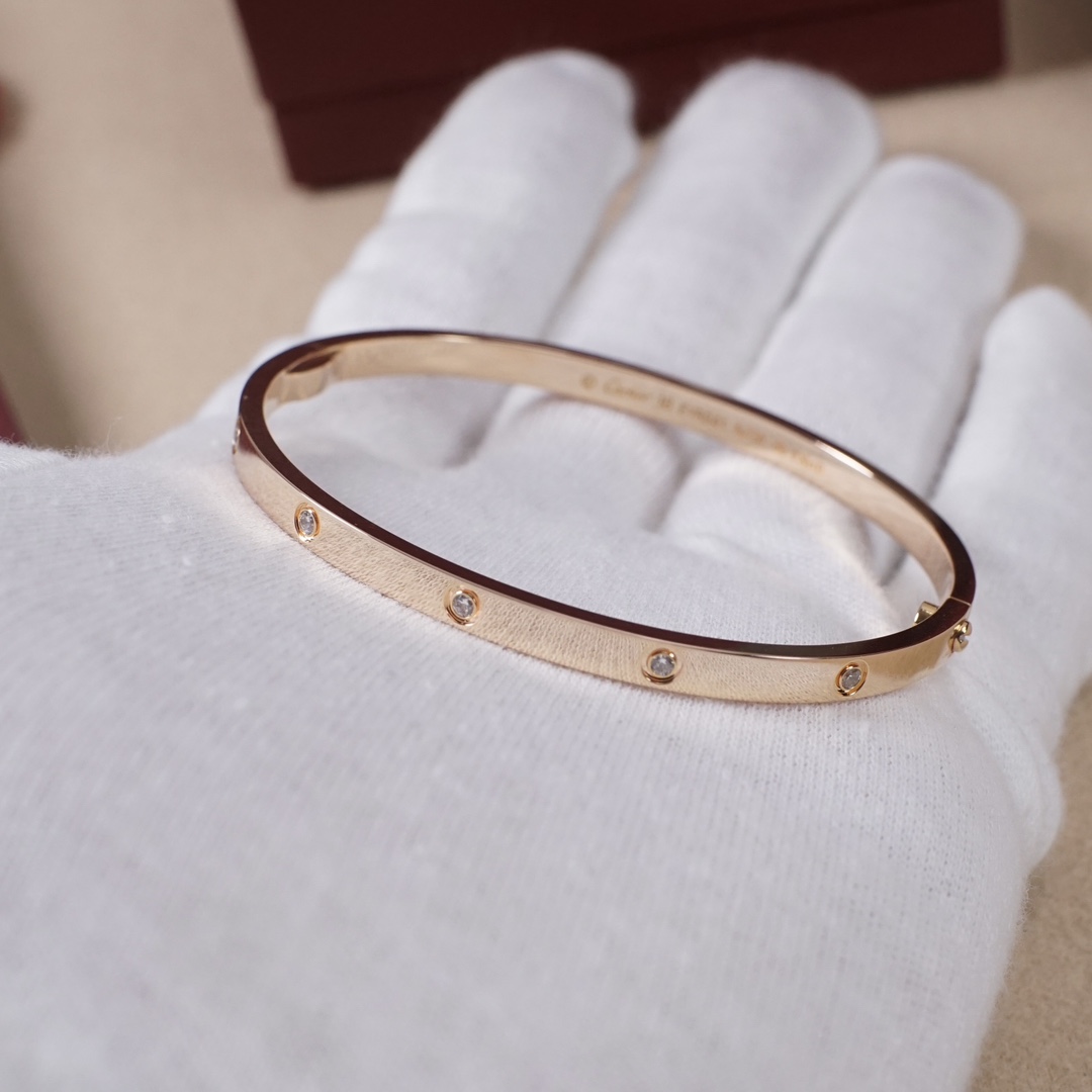 Cartier love narrow version ten diamond bracelet