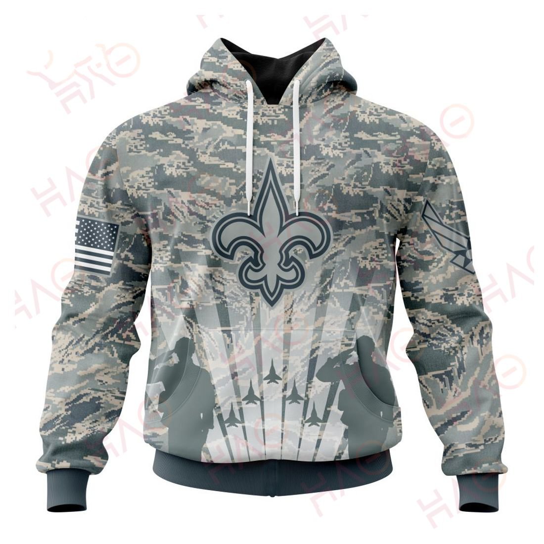 NEW ORLEANS SAINTS 3D HOODIE US AIR FORCE