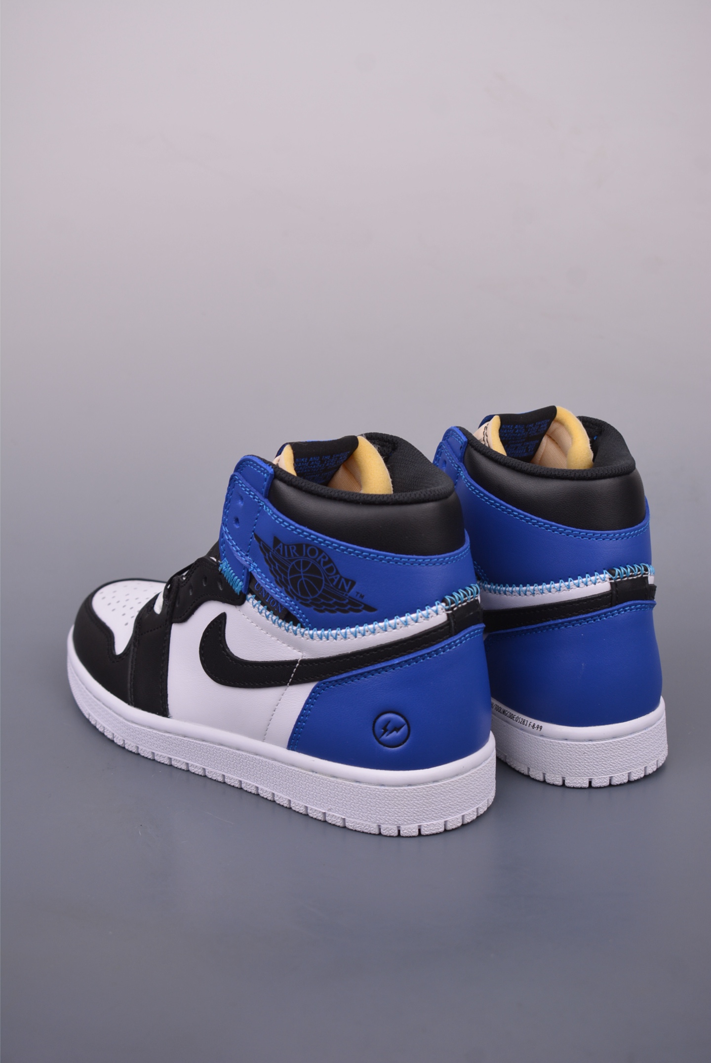 Fragment Design x Union x Air Jordan AJ1 Retro High NRG Fujiwara Hiroshi Lightning Black White Blue DZ5485-041