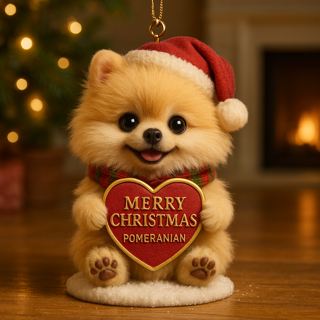 Pomeranian Heart Ornament