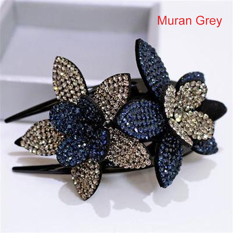 (🔥New Year Hot Sale-50% OFF) Rhinestone Double Flower Hair Clip