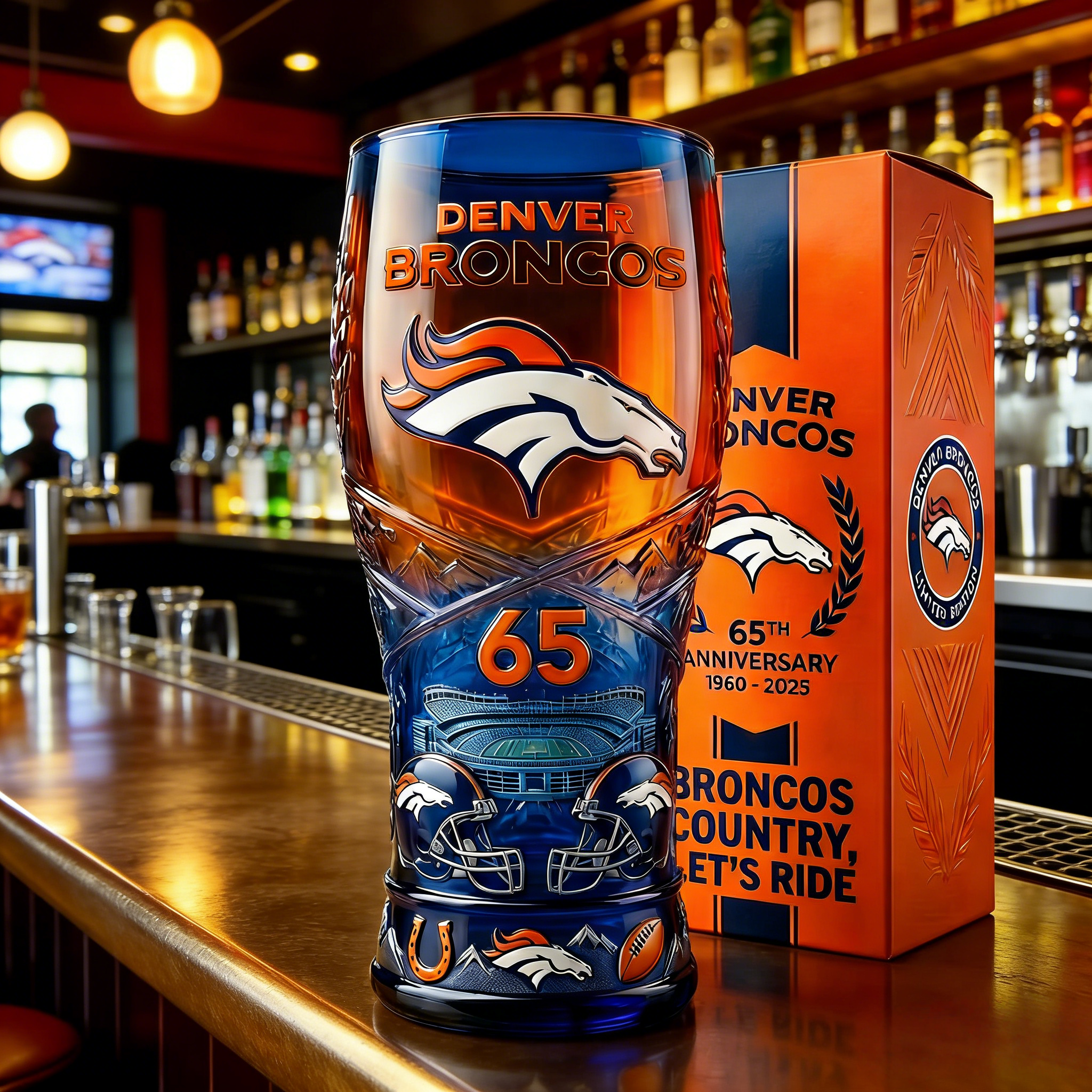 🏈Denver Broncos 65th Anniversary Commemorative Glass