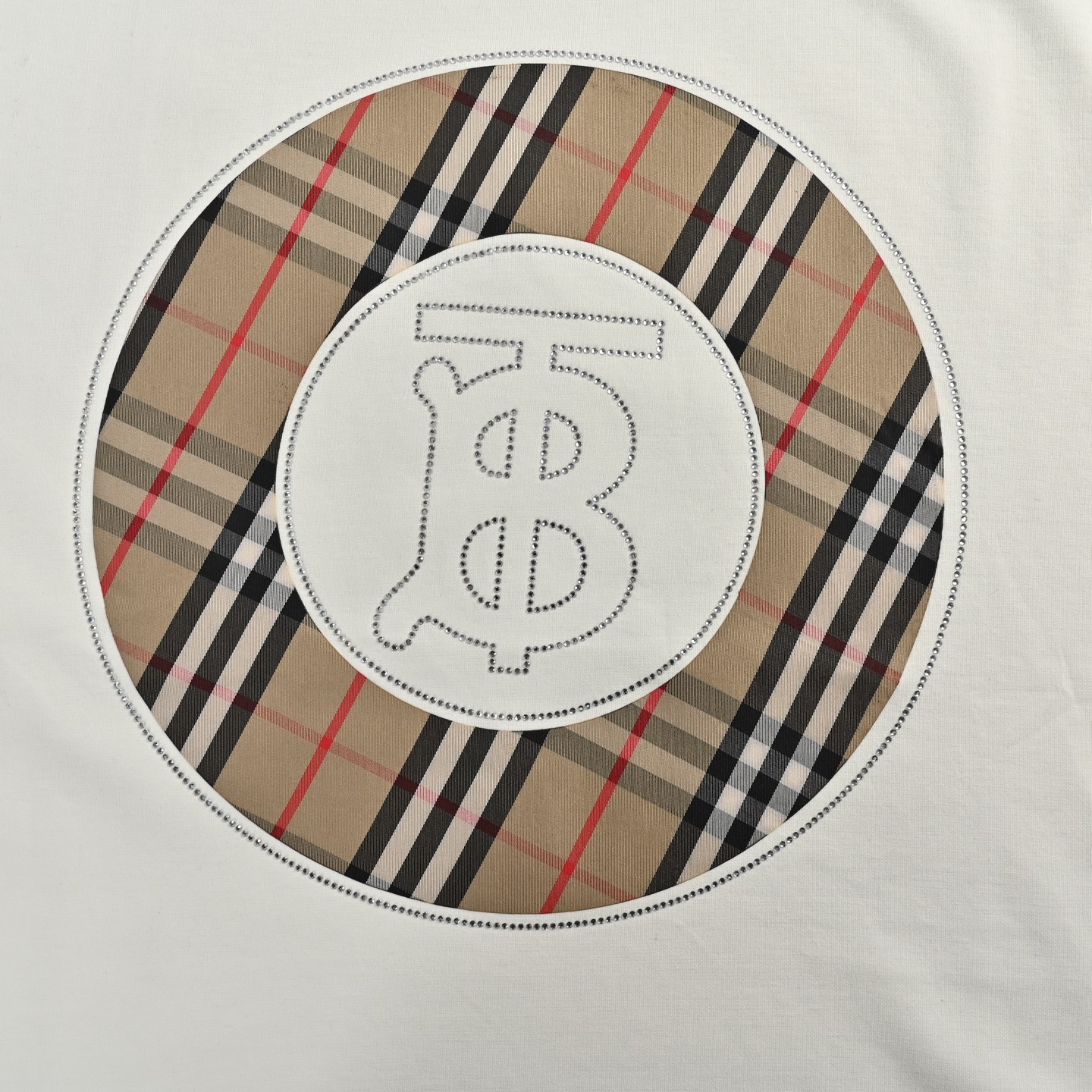 Burberry Checked Rhinestone Short Sleeve