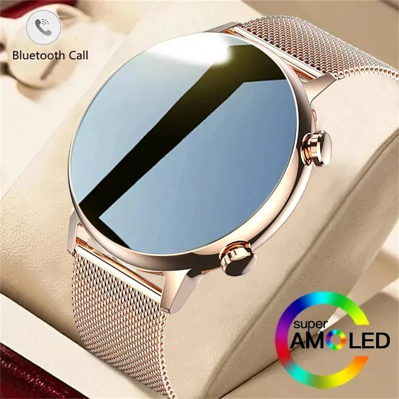 2023 New ladies smartwatch Android phone AMOLED full touch custom dial smartwatch Bluetooth Call voice control Ladies smartwatch