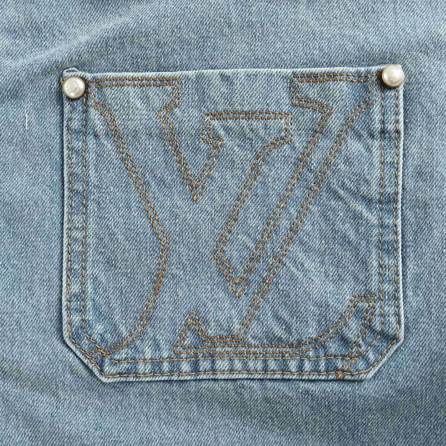 Louis Vuitton 25Fw embroidered pocket denim blue denim jacket