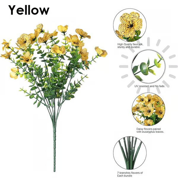 🔥Last Day 49% OFF🔥UV Resistant Silk - Artificial Faux Flowers Eucalyptus Violets