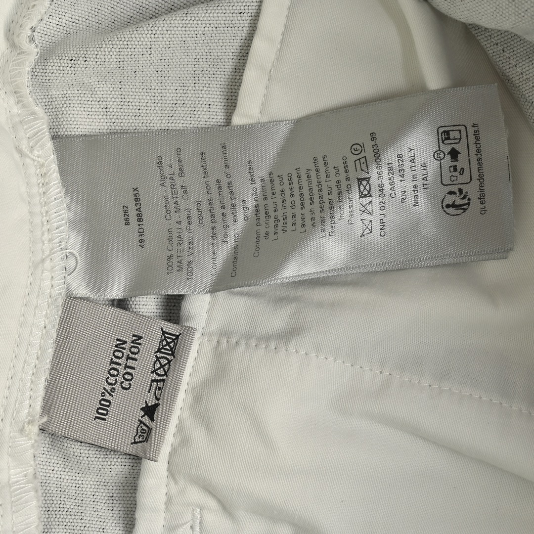 Dior & Stone Island Denim Shorts with Leather Pocket Logo