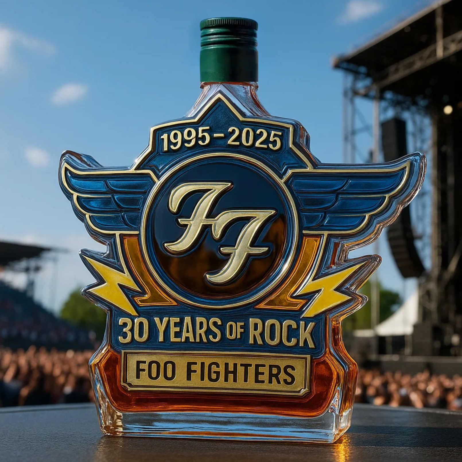 Foo Fighters 30th Anniversary Commemorative Whiskey Bottle