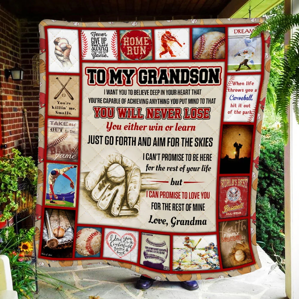 My Baseball Grandson, Grandma Quilt Blanket