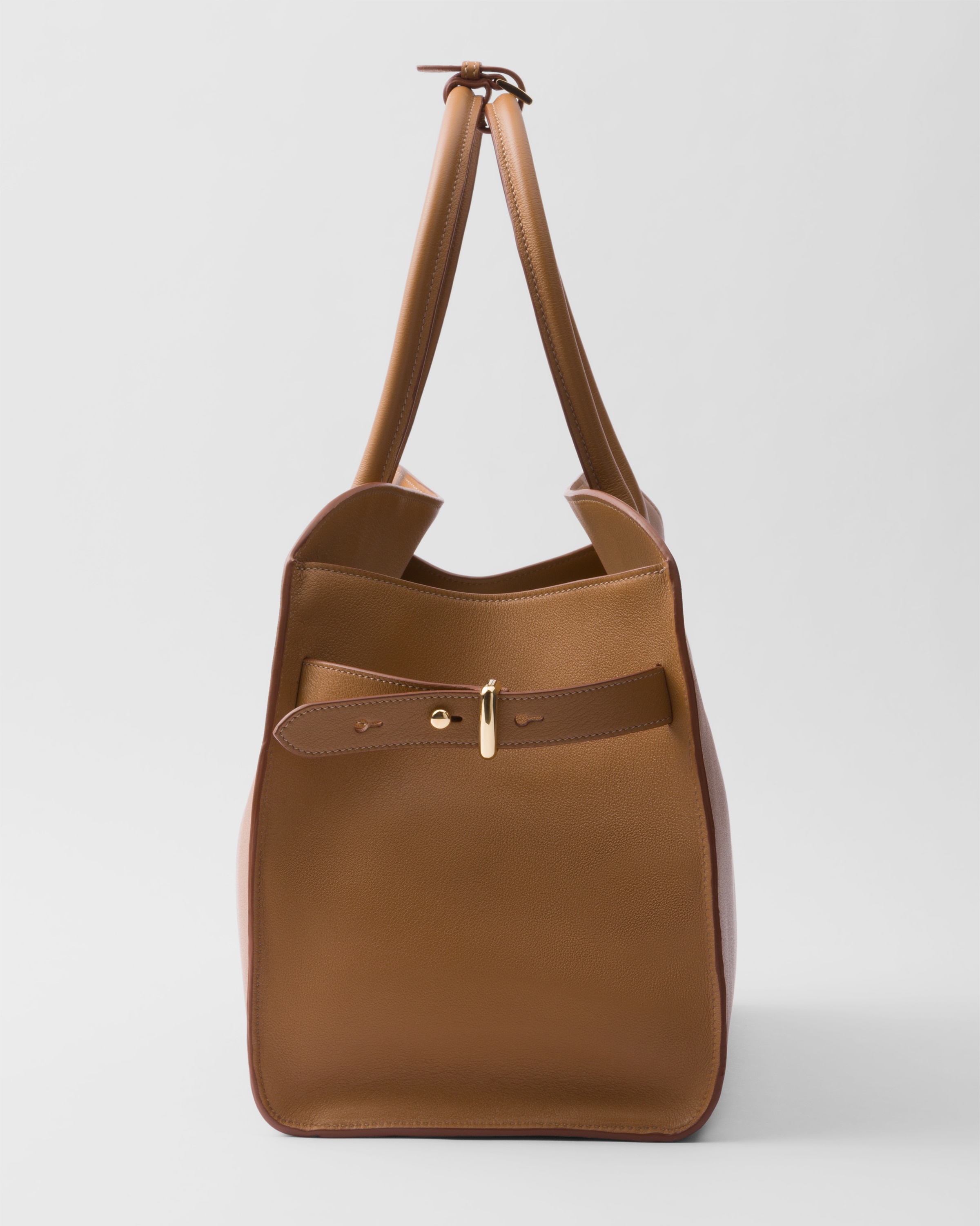 Prada Large Buckled Leather Tote