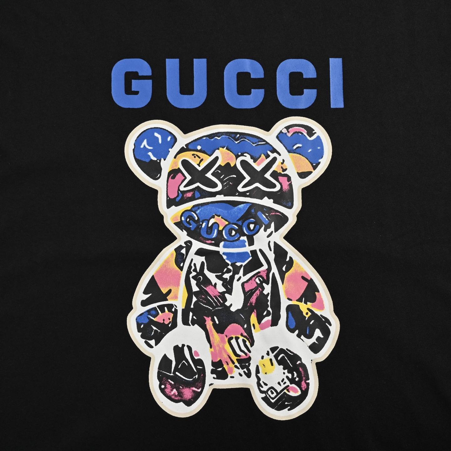 Gucci 24ss graffiti bear print short sleeves