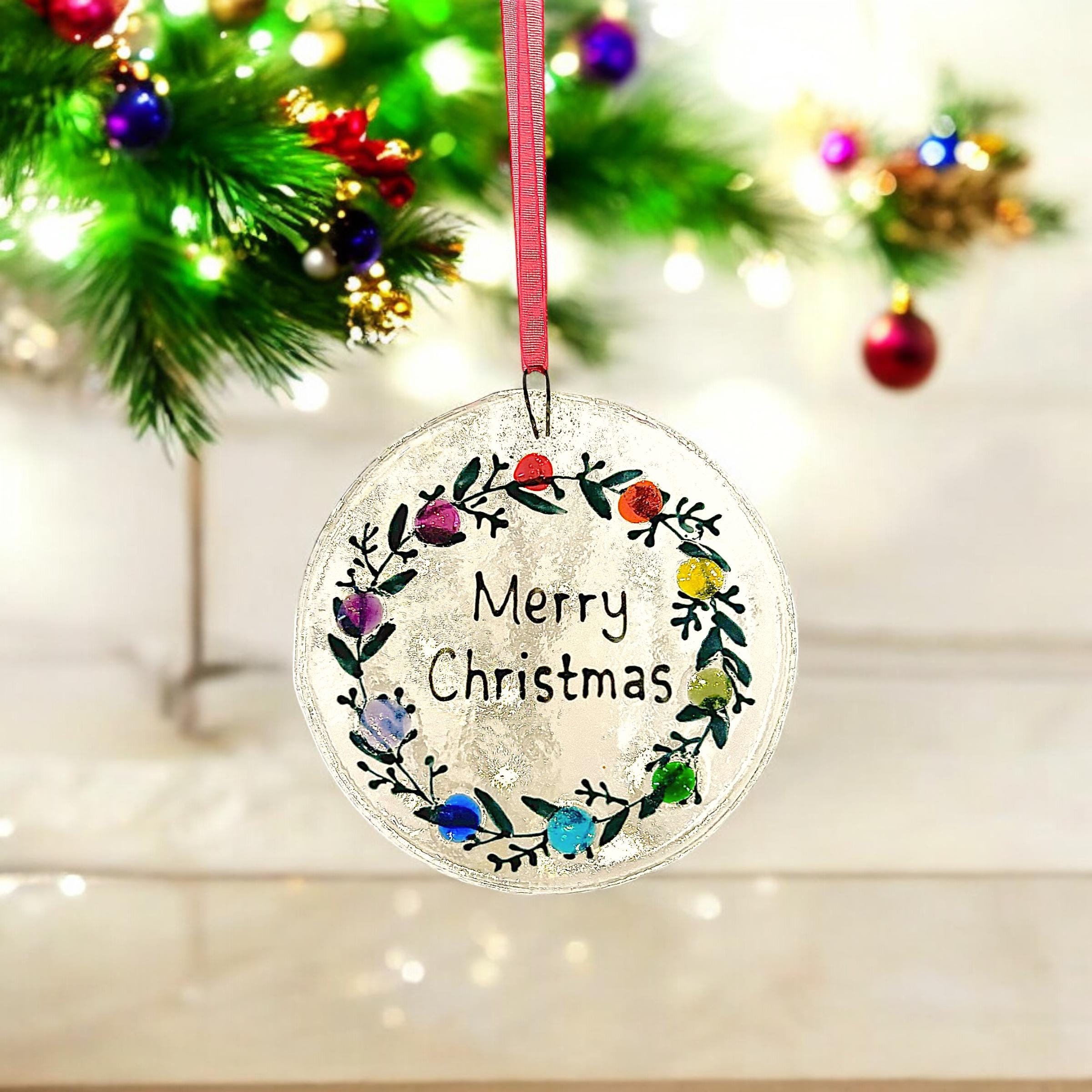 Fused Glass Christmas Tree Decoration