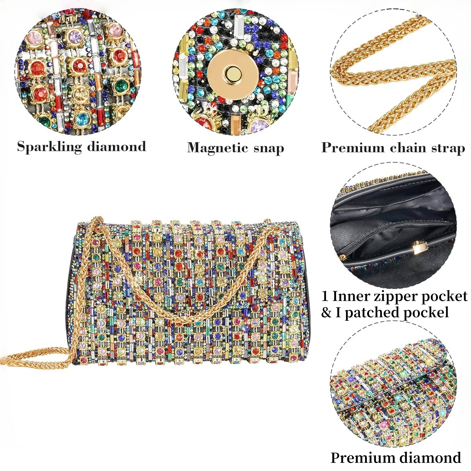 🔥Hot sale🔥Luxurious Crystals Rhinestone Evening Bag
