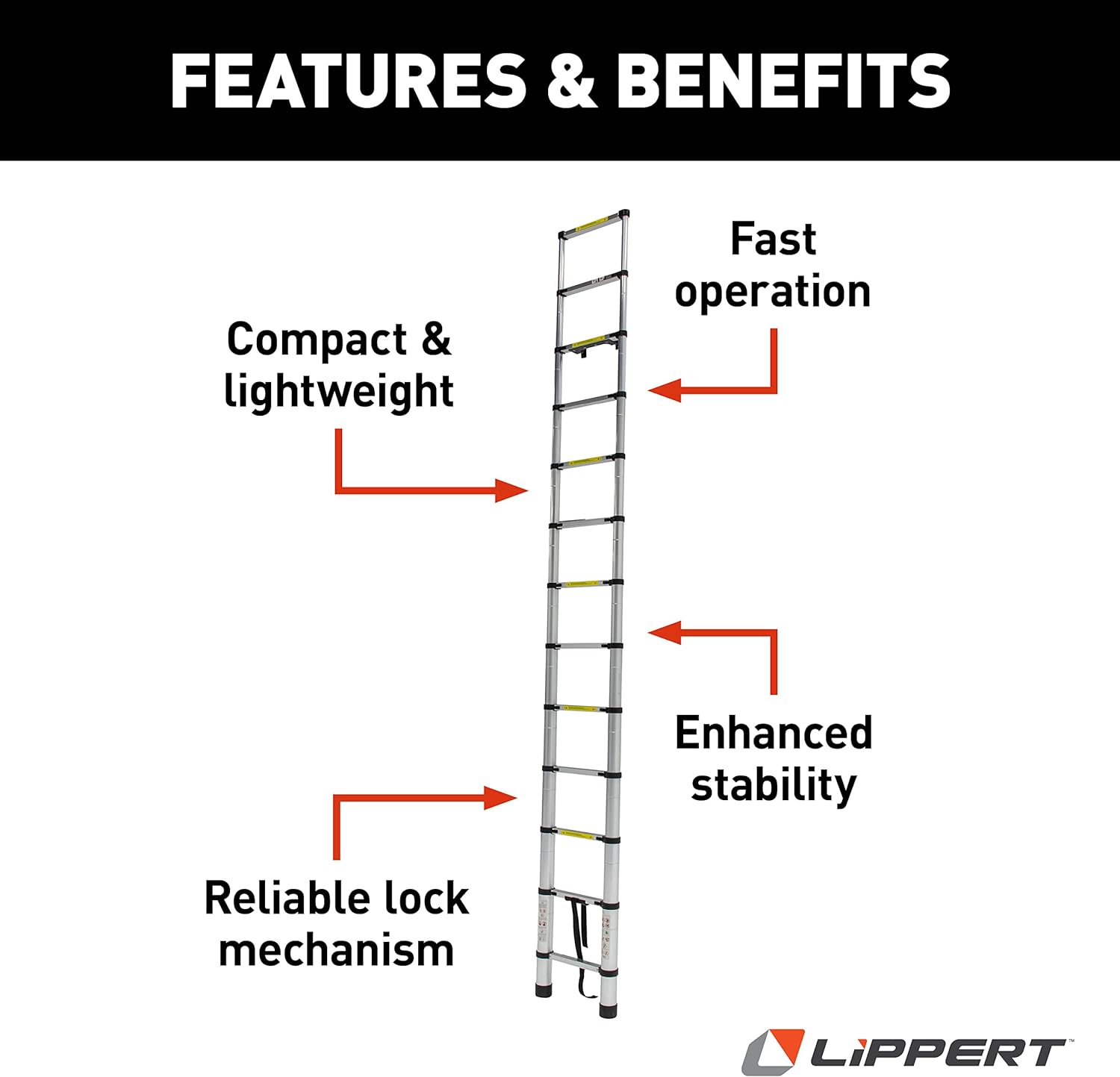 Lippert Components On The Go Ladder Telescoping Ladder for 5th Wheel RVs