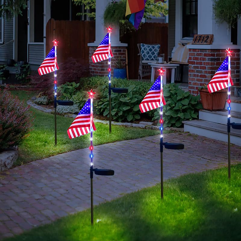 🔥Last Day 50% OFF🔥3PCS/SET(Each Only $9.99)--🇺🇸 American Flag Solar Lights
