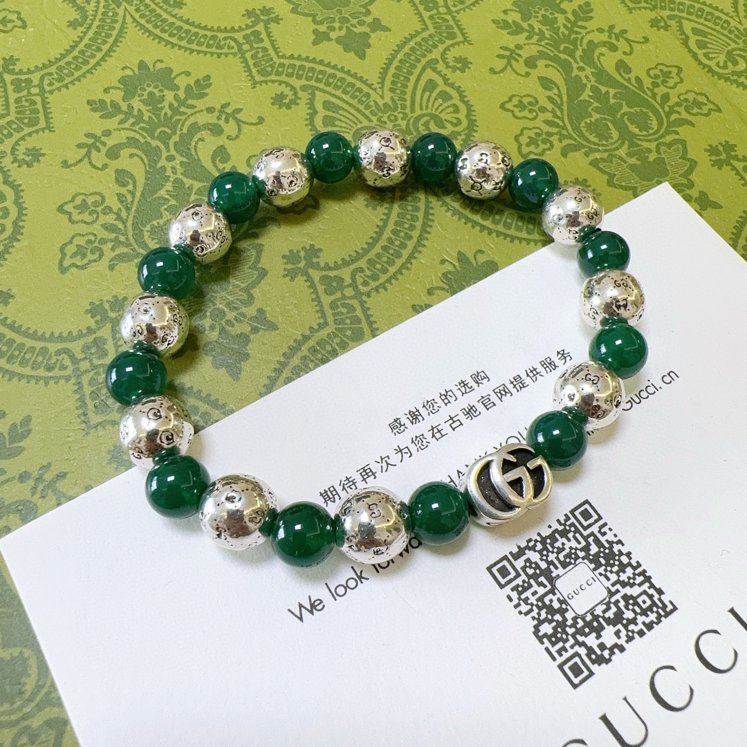 Gucci Green Agate Bracelet