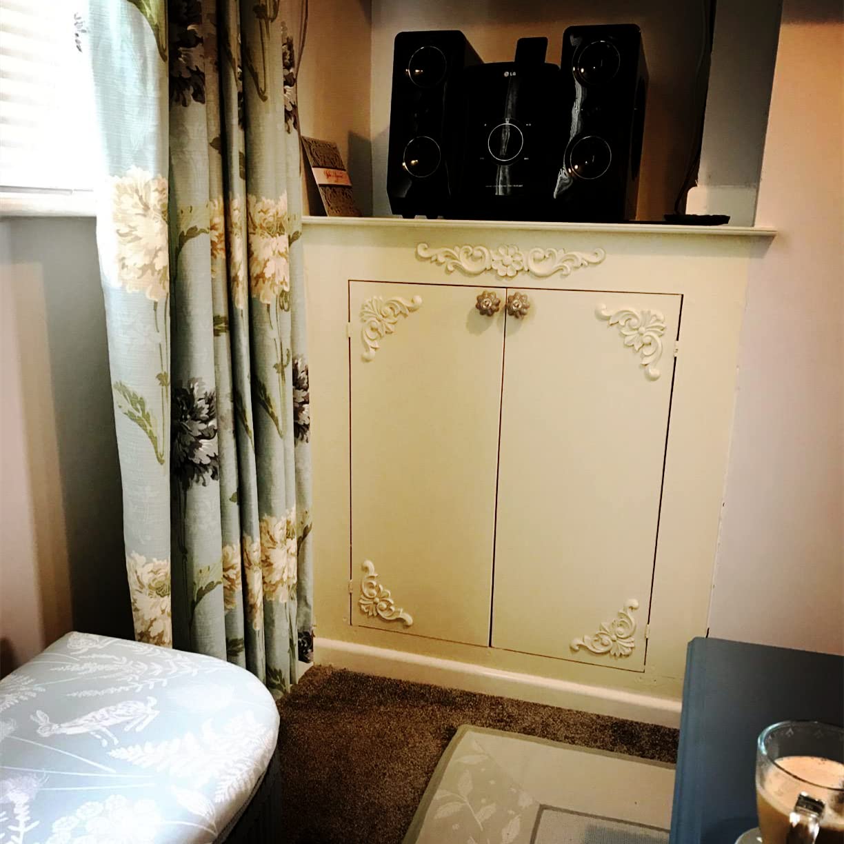 4 Pcs/Set Wood Carved Onlay Appliques, Unpainted Wooden Corner Carving Decals