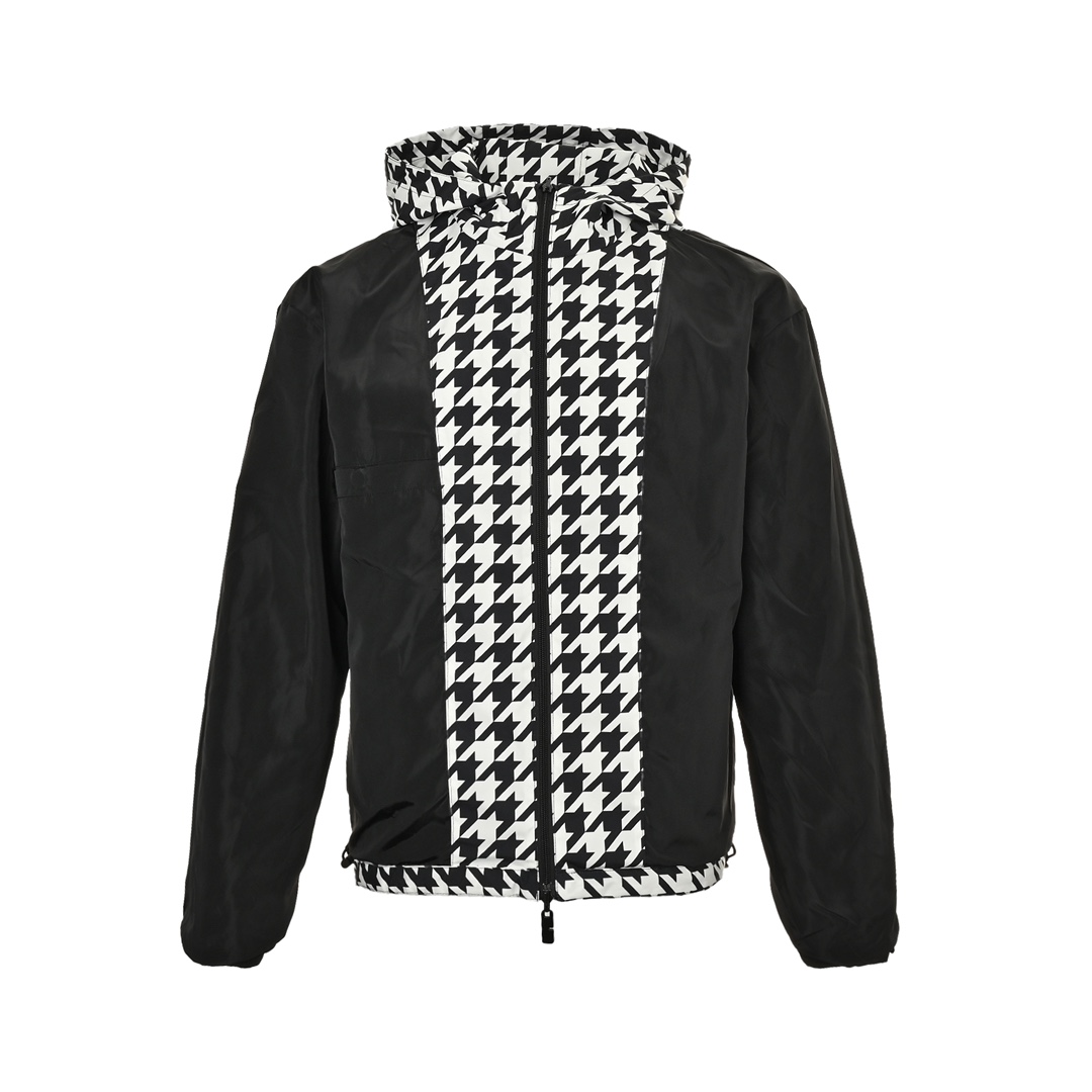Burberry 24Fw houndstooth reversible hooded jacket