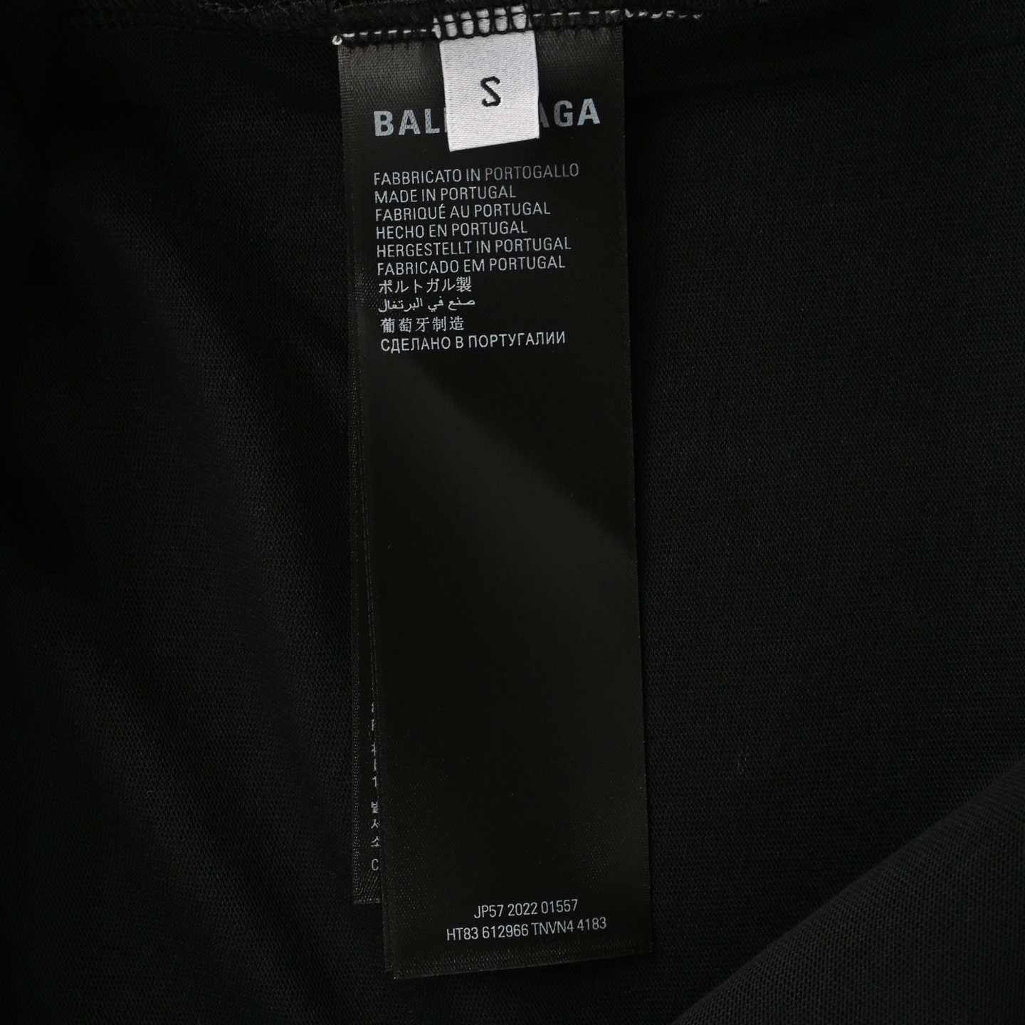Balenciaga 25ss lock button silver embossed letter short sleeves