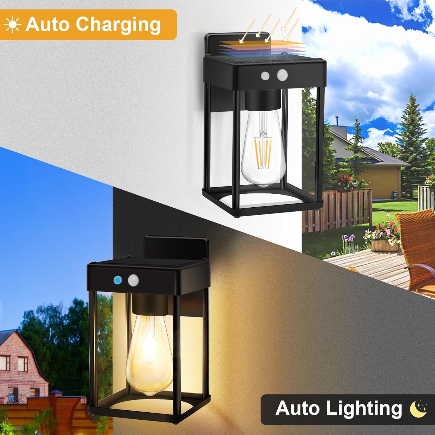 💥ON SALE💥Metal Solar Wall Lights Outdoor with Motion Sensor