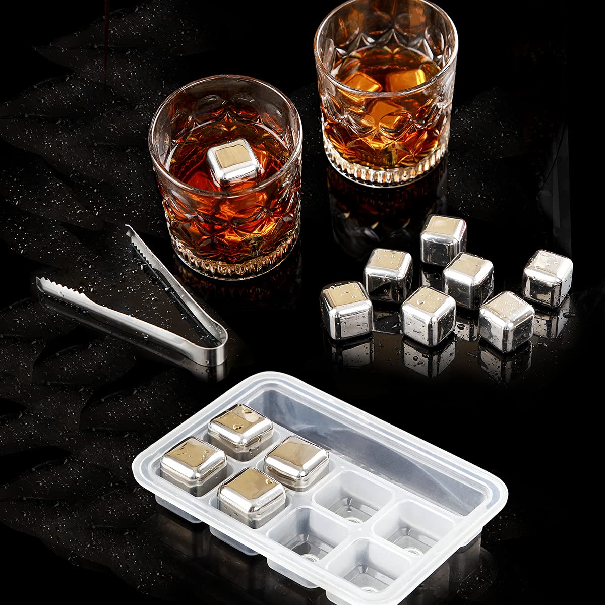 👍Summer Hot Sale 60% OFF💥Reusable Ice Cube for Drinking-Stainless Steel Chilling Rocks