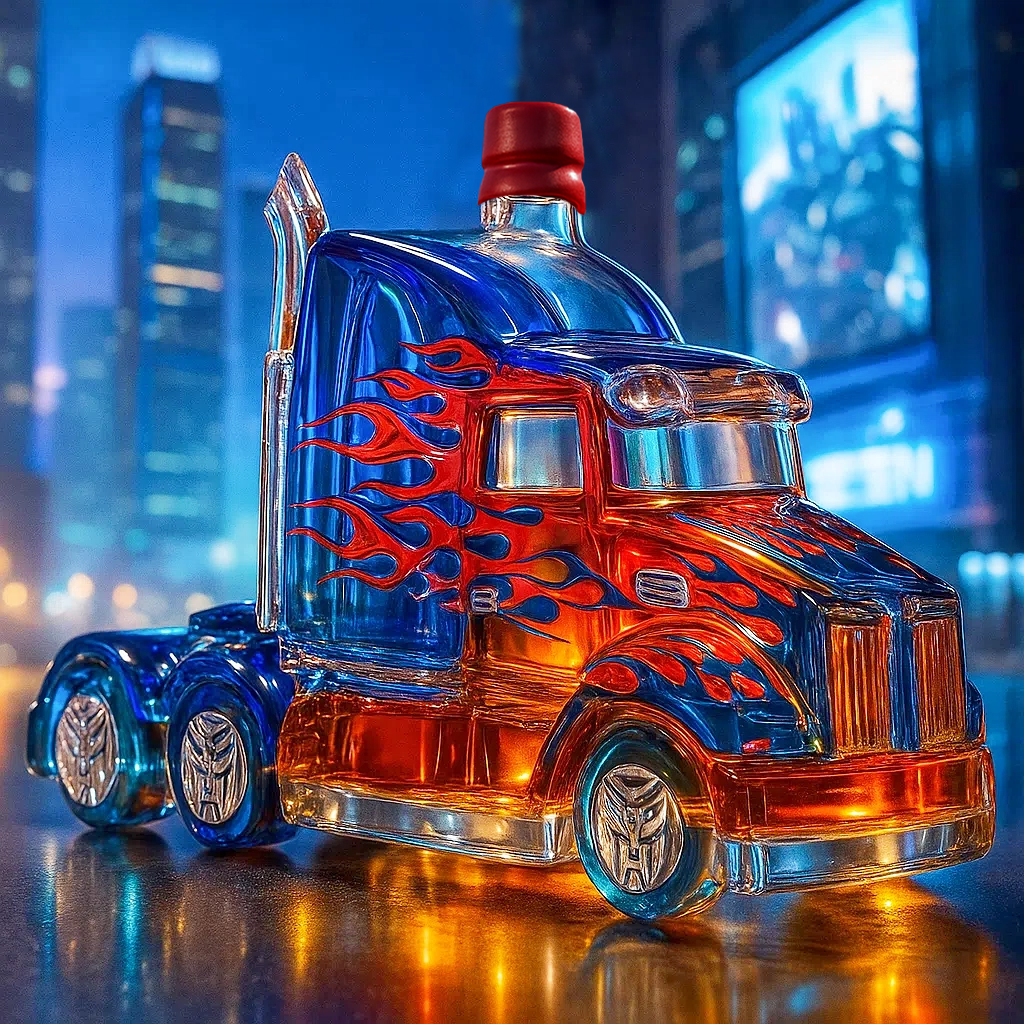 Roll Out in Style — Optimus Prime Whiskey Bottle